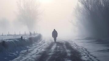 winter morning in the forest photo