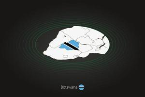 Botswana mapa en oscuro color, oval mapa con vecino países. vector