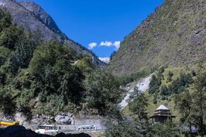 Himalaya landscape, Panoramic view of himalayan mountain covered with snow. Himalaya mountain  landscape in winter in kedarnath valley. photo