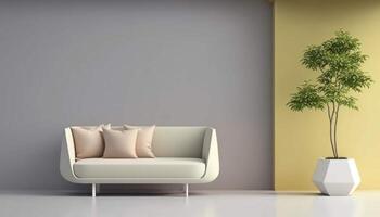 minimalista moderno habitación bandera modelo pulcro diseño para tu márketing necesidades ai generado foto