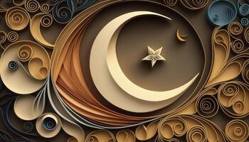 Ramadan Quilling Paper Art Illustration photo