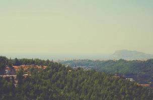 summer holiday green landscape with mountainous turkey on a warm sunny day photo