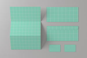 3d illustration. Blank paper, business cards and envelope. Mockup template for branding design. Business concept. psd