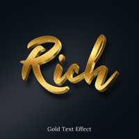 Editable rich gold glitter text effect. Luxury fancy font style for logotype psd