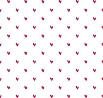 Vector seamless pattern with red hearts. Beautiful minimalistic ornament on white background. Cute print with love symbol for textile and paper.