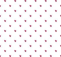 Vector seamless pattern with red hearts. Beautiful minimalistic ornament on white background. Cute print with love symbol for textile and paper.