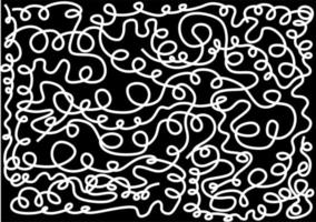 Fun black and white scribbles line doodle pattern. Creative abstract drawing background for children. vector