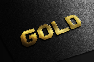 Gold 3d realistisch psd spotten oben