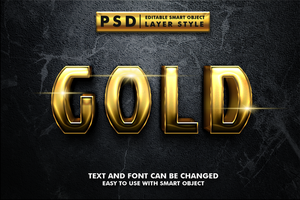 Gold 3d realistic PSD mock up