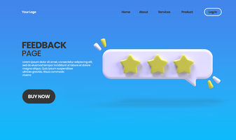 Feedback page concept illustration Landing page template for business idea concept background psd