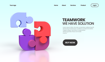 teamwork concept illustration Landing page template for business idea concept background psd