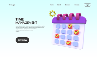 Time management illustration concept illustration Landing page template for business idea concept background psd