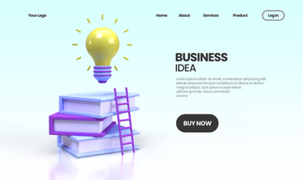 business idea concept illustration Landing page template for business idea concept background psd