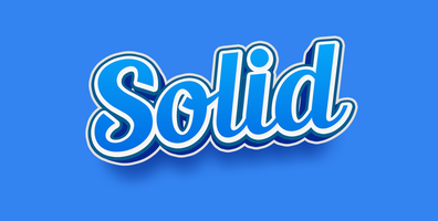 3d solid blue - editable text style effect psd