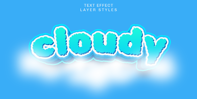 Cloudy text style effect psd