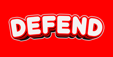 3d defend - editable text style effect psd