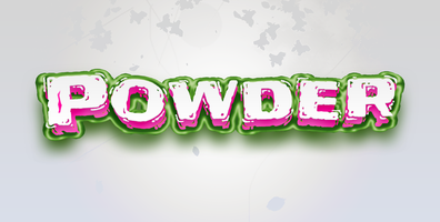 Powder 3d editable text style effect psd