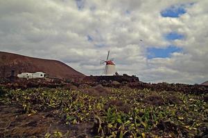 l calm summer cloudy landscape from the Spanish Canary Island Lanzarote photo