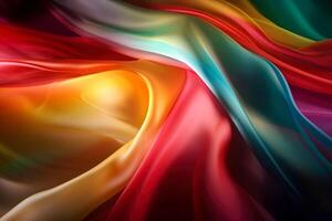 Colorful light transparent and translucent and smooth silk background created with technology. photo