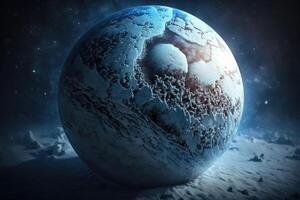 azul planeta tierra - jugando pelota de clima cambio creado con generativo ai tecnología. foto