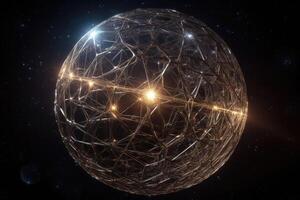 Dyson Sphere in space spans a star created with technology. photo