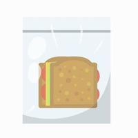 emparedado. un pan con queso, tomate y lechuga. comida icono. plano ilustración vector