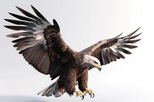 volador águila vistoso en blanco antecedentes creado con generativo ai tecnología. foto