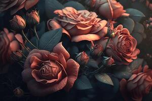 A bouquet of roses in an art style created with technology. photo