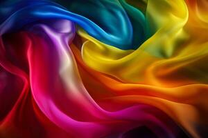 Colorful light transparent and translucent and smooth silk background created with technology. photo