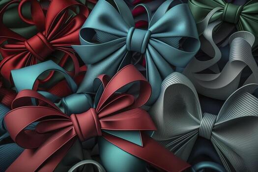 Background of colorful bows. . photo