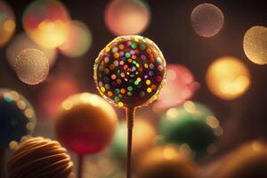 Festive background of lollipops. . photo