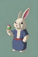 Rabbit Holding Egg photo