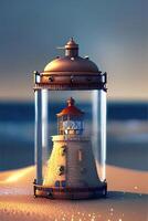 Lighthouse In The Jar Illustration photo