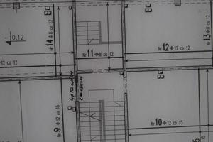 manual technical drawing made with a pencil on tracing paper photo