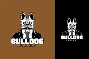 Bulldog Businessman Logo vector