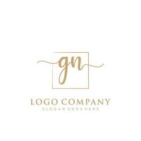 Initial GN feminine logo collections template. handwriting logo of initial signature, wedding, fashion, jewerly, boutique, floral and botanical with creative template for any company or business. vector