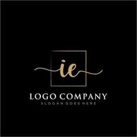 Initial IE feminine logo collections template. handwriting logo of initial signature, wedding, fashion, jewerly, boutique, floral and botanical with creative template for any company or business. vector