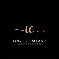 Initial IC feminine logo collections template. handwriting logo of initial signature, wedding, fashion, jewerly, boutique, floral and botanical with creative template for any company or business. vector