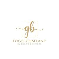 Initial GB feminine logo collections template. handwriting logo of initial signature, wedding, fashion, jewerly, boutique, floral and botanical with creative template for any company or business. vector