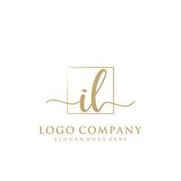 Initial IL feminine logo collections template. handwriting logo of initial signature, wedding, fashion, jewerly, boutique, floral and botanical with creative template for any company or business. vector