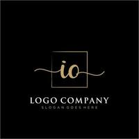 Initial IO feminine logo collections template. handwriting logo of initial signature, wedding, fashion, jewerly, boutique, floral and botanical with creative template for any company or business. vector