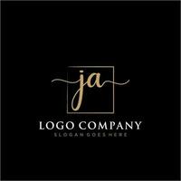 Initial JA feminine logo collections template. handwriting logo of initial signature, wedding, fashion, jewerly, boutique, floral and botanical with creative template for any company or business. vector