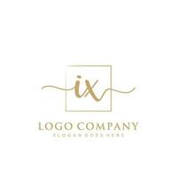 Initial IX feminine logo collections template. handwriting logo of initial signature, wedding, fashion, jewerly, boutique, floral and botanical with creative template for any company or business. vector