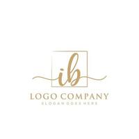 Initial IB feminine logo collections template. handwriting logo of initial signature, wedding, fashion, jewerly, boutique, floral and botanical with creative template for any company or business. vector