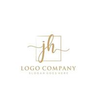 inicial J h femenino logo colecciones modelo. escritura logo de inicial firma, boda, moda, joyería, boutique, floral y botánico con creativo modelo para ninguna empresa o negocio. vector