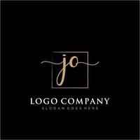 Initial JO feminine logo collections template. handwriting logo of initial signature, wedding, fashion, jewerly, boutique, floral and botanical with creative template for any company or business. vector