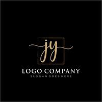 inicial jy femenino logo colecciones modelo. escritura logo de inicial firma, boda, moda, joyería, boutique, floral y botánico con creativo modelo para ninguna empresa o negocio. vector