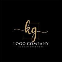 Initial KG feminine logo collections template. handwriting logo of initial signature, wedding, fashion, jewerly, boutique, floral and botanical with creative template for any company or business. vector