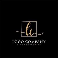 Initial LI feminine logo collections template. handwriting logo of initial signature, wedding, fashion, jewerly, boutique, floral and botanical with creative template for any company or business. vector