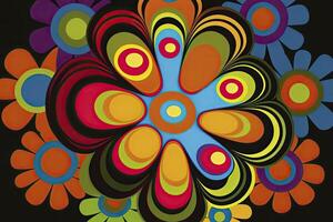 A groovy flower power pattern. photo